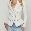 Buy Now The View 2025 Ana Navarro White Zipper Trim Leather Blazer For Men And Women