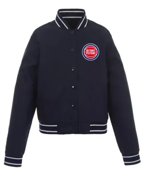 Detroit Pistons Navy Blue Letterman Varsity Jacket