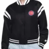 Detroit Pistons Printed Logo Black Varsity Jacket