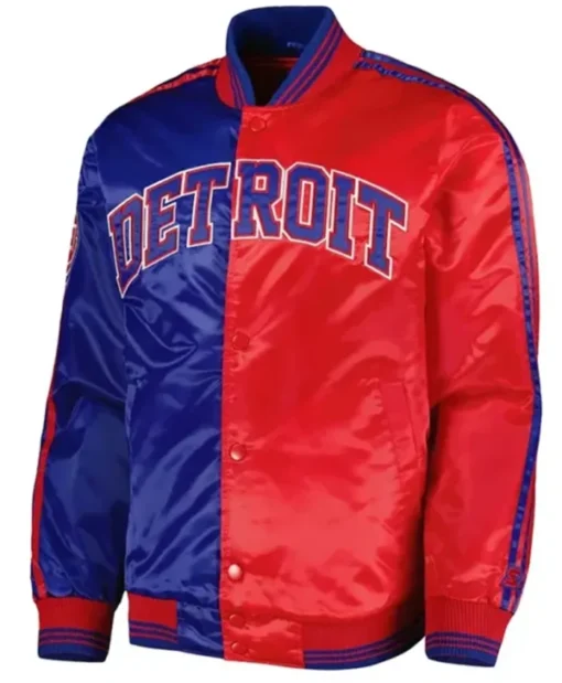 Detroit Pistons Royal And Red Fast Break Varsity Jacket