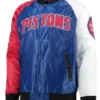 Detroit Pistons Tricolor Remix Varsity Jacket