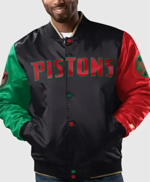 Detroit Pistons Ty Mopkins Black History Month Varsity Jacket