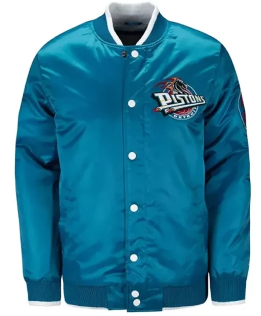 Detroit Pistons Ty Mopkins Teal Varsity Jacket