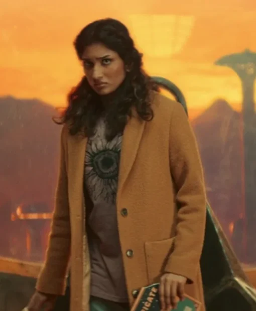 Doctor Who S15 Varada Sethu Yellow Wool Coat