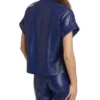 E! News 2025 Kristen Kish Blue Leather Shirt