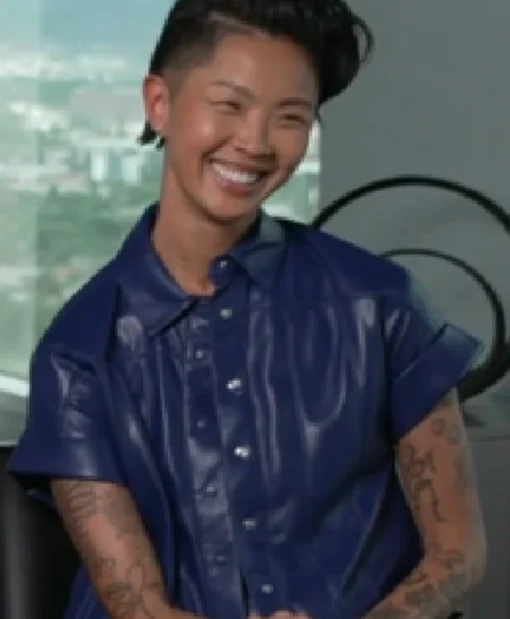 E! News 2025 Kristen Kish Leather Shirt