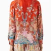 I Jack Wright S01 Nikki Amuka-Bird Red Paisley Floral Shirt
