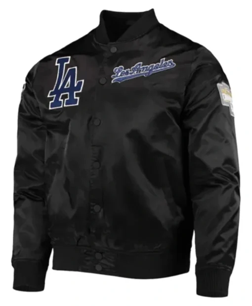 LA Dodgers Wordmark Black Varsity Jacket
