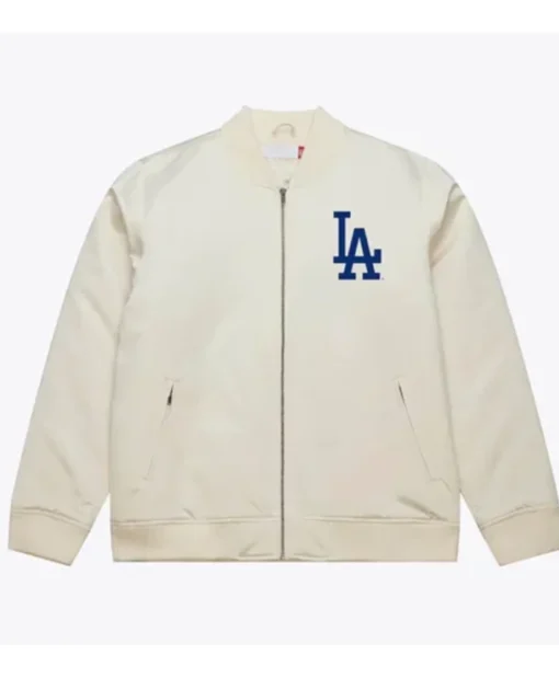 LA Dodgers World Series Champions Cream Bomber Jacket