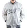 Los Angeles Dodgers Post Season Silver Varsity Jacket