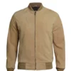Mens Camel Brown Suede Bomber Jacket