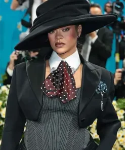 Met Gala 2025 Rihanna Black Cropped Blazer