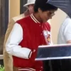 Michael 2025 Jaafar Jackson Red And White Varsity Jacket