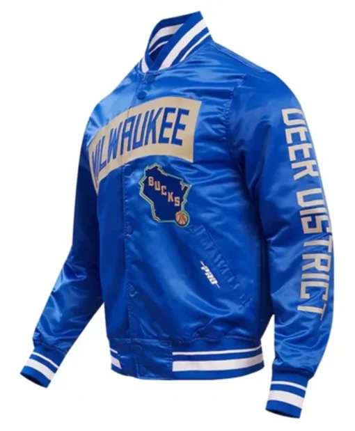 Milwaukee Bucks 2023 And 24 City Edition Royal Varsity Jacket