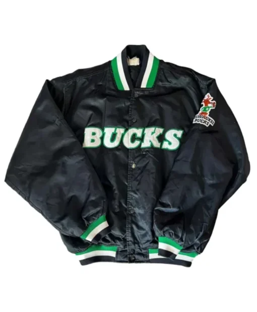Milwaukee Bucks 90s Black Varsity Jacket