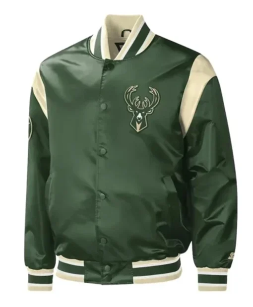 Milwaukee Bucks Force Play Hunter Green Varsity Jacket