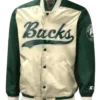 Milwaukee Bucks The Tradition Ii Green And Cream Varsity Jacket