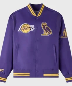 OVO LA Lakers Purple Varsity Jacket