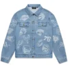 OVO NBA Team Icons Blue Denim Jacket