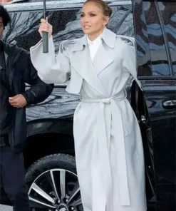 Office Romance 2025 Jennifer Lopez Grey Coat