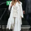Office Romance 2025 Jennifer Lopez White Trench Coat