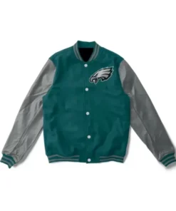 Philadelphia Eagles Green And Grey Varsity Jacket