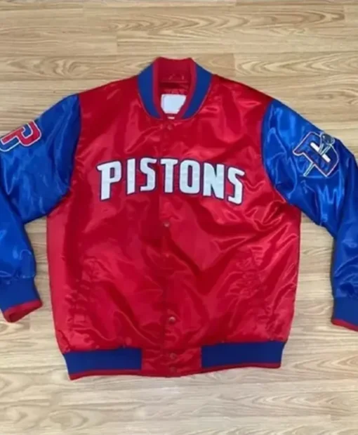 Pistons Ty Mopkins Red And Blue Varsity Jacket