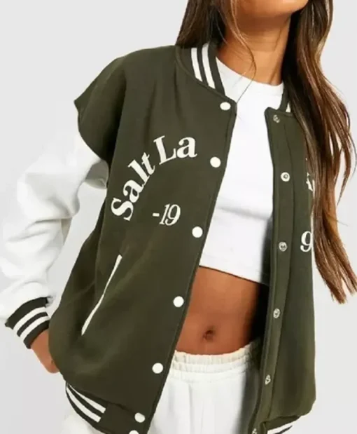 Salt Lake Colour Block Letterman Varsity Jacket