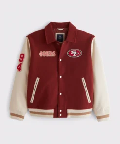 San Francisco 49ers Red And OFF-White Varsity Jacket