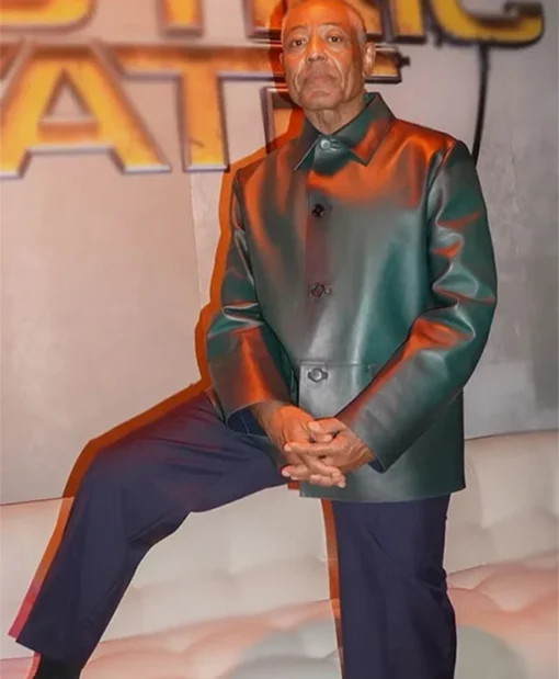 The Electric State 2025 Giancarlo Esposito Green Leather Jacket