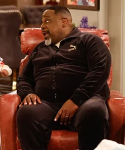 The Neighborhood S07 Calvin Butler Maroon Suede Jacket