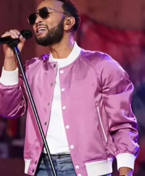 The Voice S27 John Legend Finale Pink Varsity Jacket