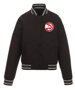 Atlanta Hawks Black Letterman Varsity Jacket