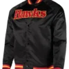 Atlanta Hawks Hardwood Classics Black Varsity Jacket