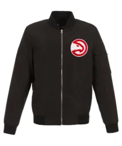 Atlanta Hawks Lightweight Black Bomber Jacket