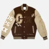Breezy Bowl XX Brown And Beige Letterman Varsity Jacket