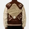 Breezy Bowl XX Brown And Beige Letterman Varsity Jacket For Unisex