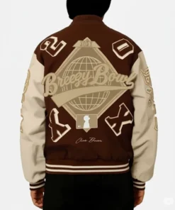 Alternative view of Breezy Bowl XX Brown And Beige Letterman Varsity Jacket