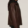 Brown Oversized Leather Jacket For Women