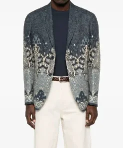Buy Now American Idol Season 23 Luke Bryan Blue Paisley Print Blazer For Unisex