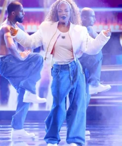 Buy Now American Music Awards 2025 Janet Jackson White Cropped Jacket For Unisex