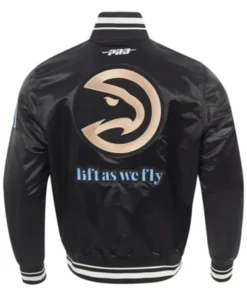 Buy Now Atlanta Hawks 2024 25 City Edition Chenille Black Varsity Jacket For Unisex