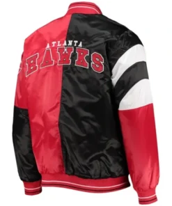 Buy Now Atlanta Hawks 75th Anniversary Black And Red Varsity Jacket For Unisex