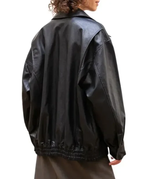 Buy Now Black loose-fit Leather Jacket For Men And Women
