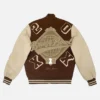Buy Now Breezy Bowl XX Brown And Beige Letterman Varsity Jacket For Unisex