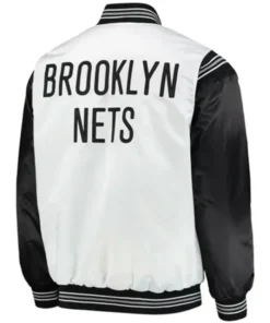 Buy Now Brooklyn Nets White And Black Varsity Jacket For Men And Women