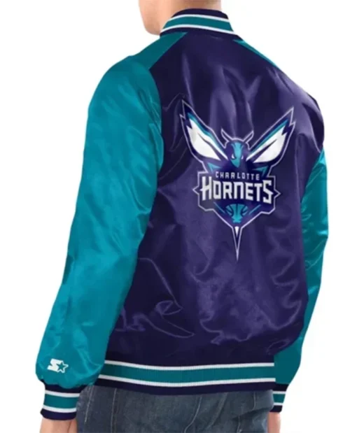Buy Now Charlotte Hornets Renegade Purple And Teal Blue Varsity Jacket For Men And Women
