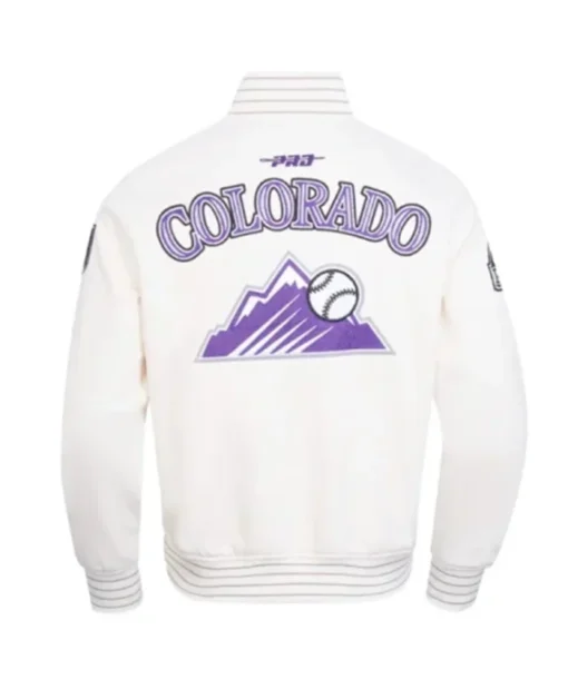 Buy Now Colorado Rockies Current Logo Game Day Eggshell Varsity Jacket For Unisex