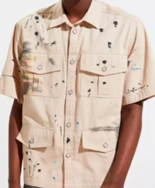 Buy Now Kyle Haberman TV-Series Adults 2025 Will Ropp Paint Splatter Beige Shirt For Unisex