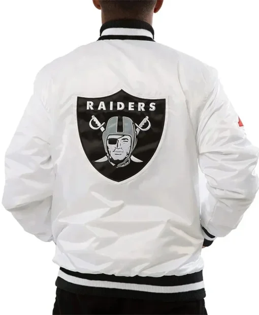 Buy Now Las Vegas Raiders White Letterman Varsity Jacket For Men And Women